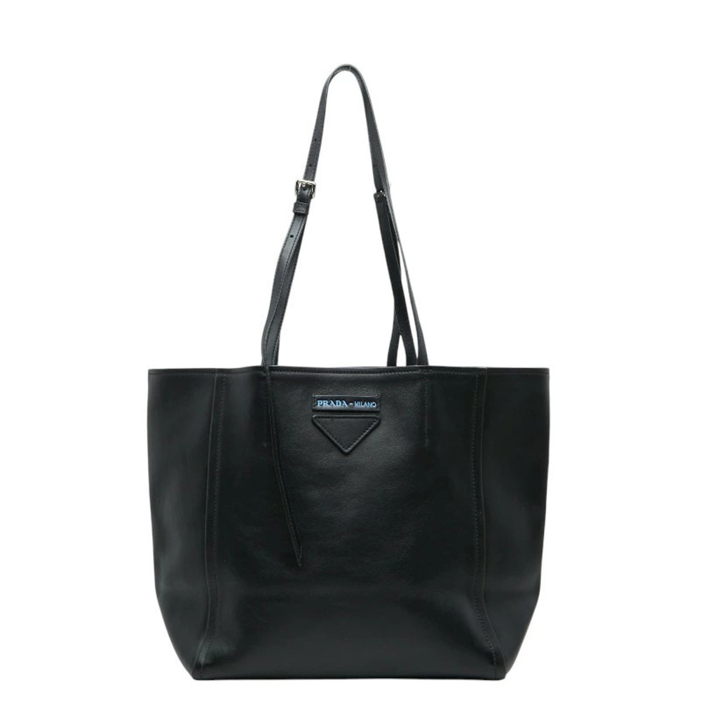 Prada Tote Tessuto Saffiano Bag Shoulder Black Leather